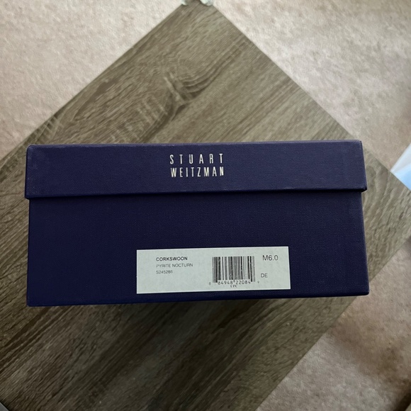 Stuart Weitzman "Corkswoon" Pyrite Cork Wedges Silver and Cork Size 6 with Box - Picture 10 of 11